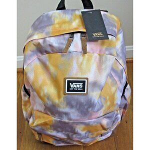 Vans Realm Plus Unisex Tie Dye Backpack Travel Bag Ochre Yellow Purple NWT